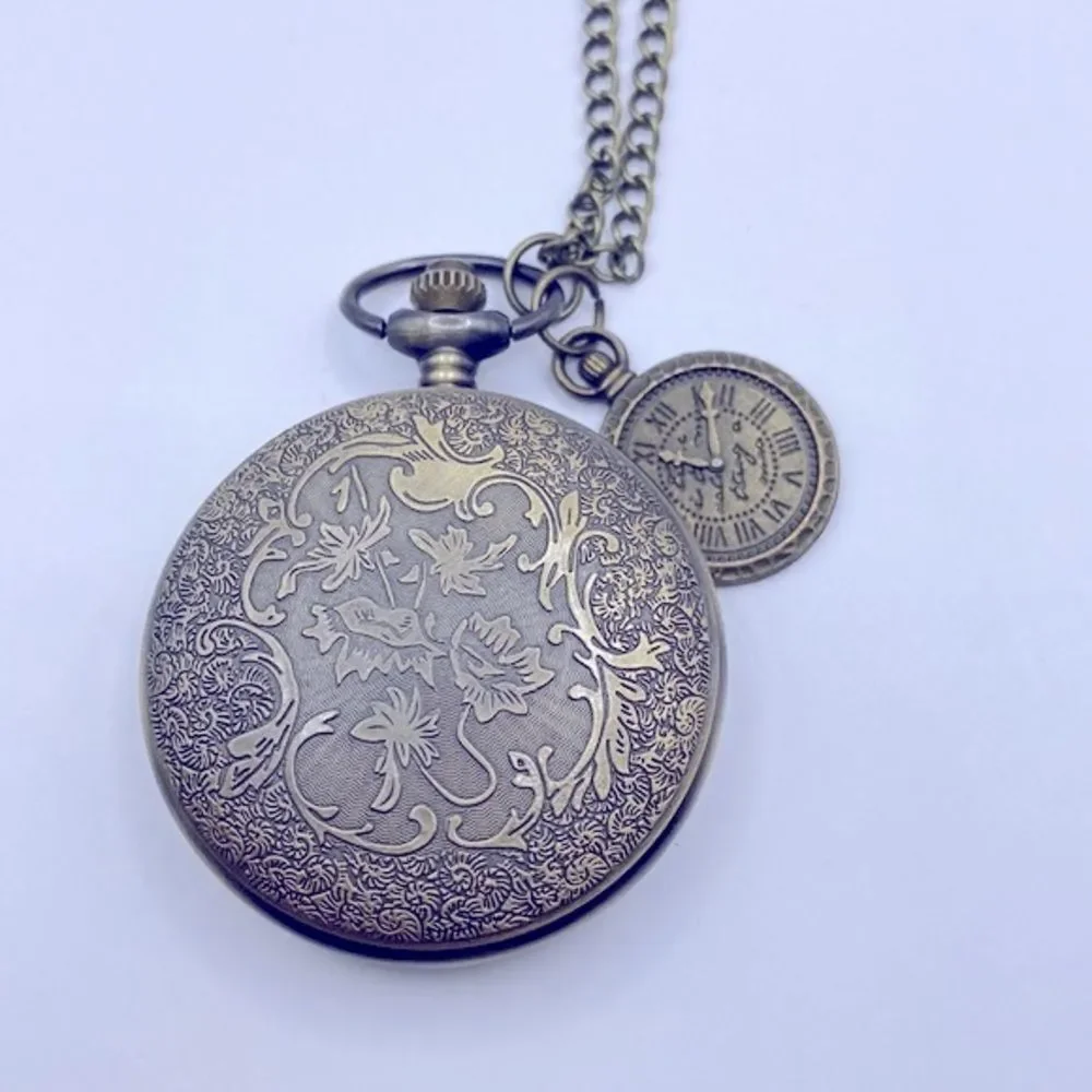 Working! Unisex Steampunk Gear Pocket Watch